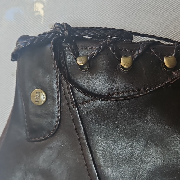 🌸UGG Dark Brown Leather Knee-High Boots - Picture 3 of 7